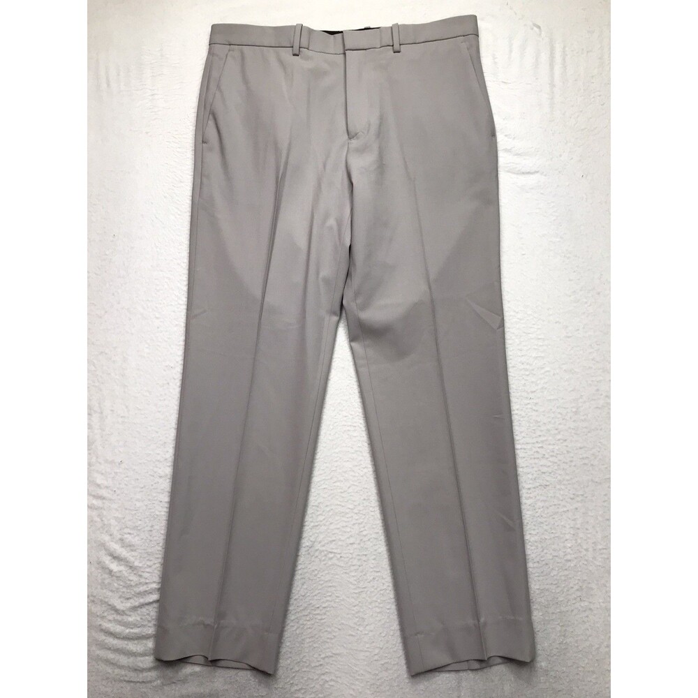 THEORY Mayer Pants Men 33x28 Gray Stretch Wool Trouser Casual Dress